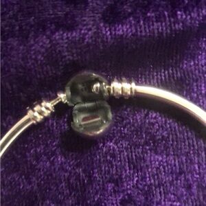 Pandora Bangle bracelet size 7 includes one letter charm